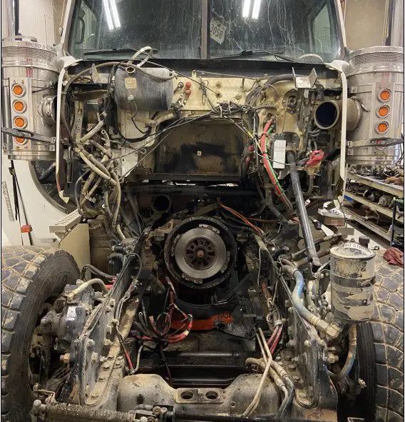 Engine or major repair work on a big rig
